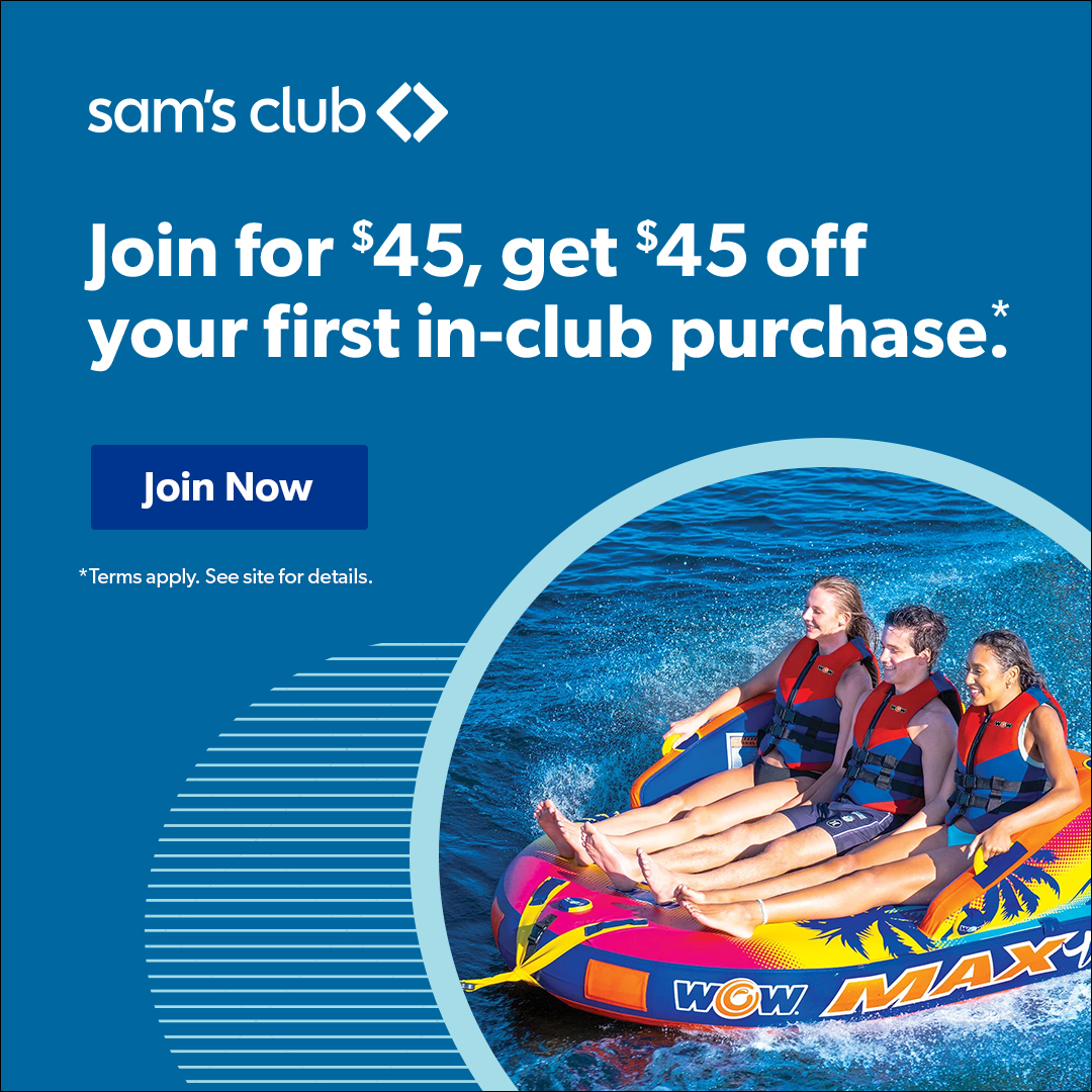 New Sam's Club Membership with $45 off Your First In-Club Purchase